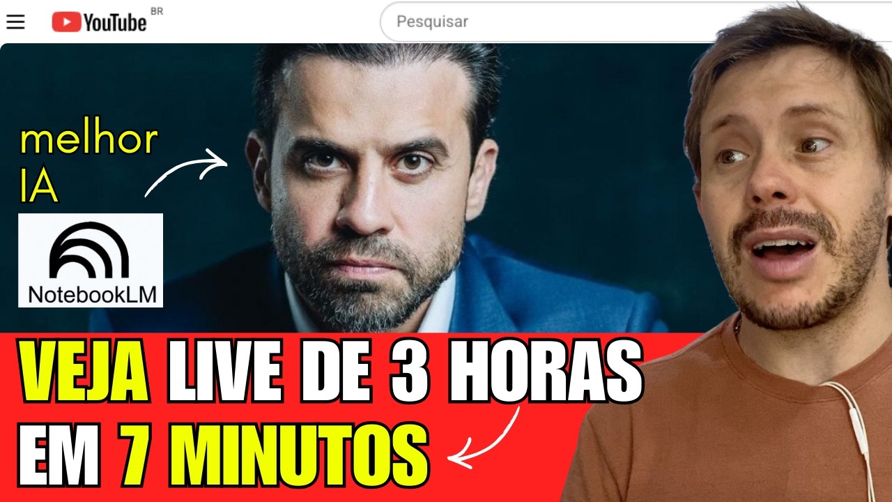 Como ASSISTIR um podcast de 3 HORAS em 7 MINUTOS com NotebookLM (sem perder o essencial)