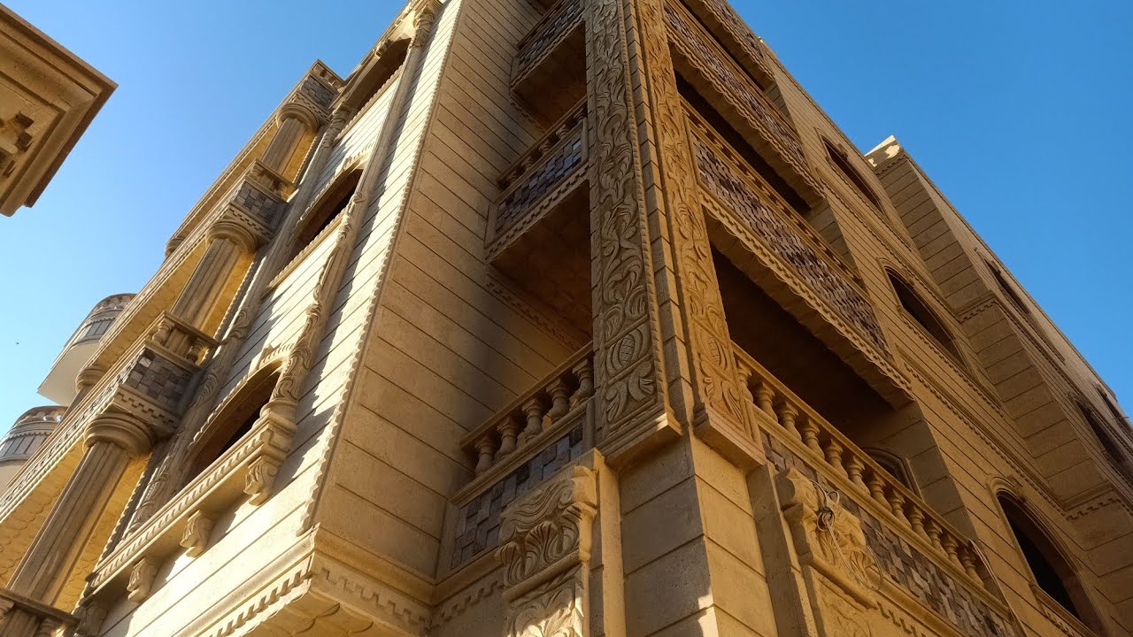 بعد تشطيب واجهه فيلا بالحجر الهاشمي الفرز الاول مصنع باعلي جوده وافضل اسعار بمصر