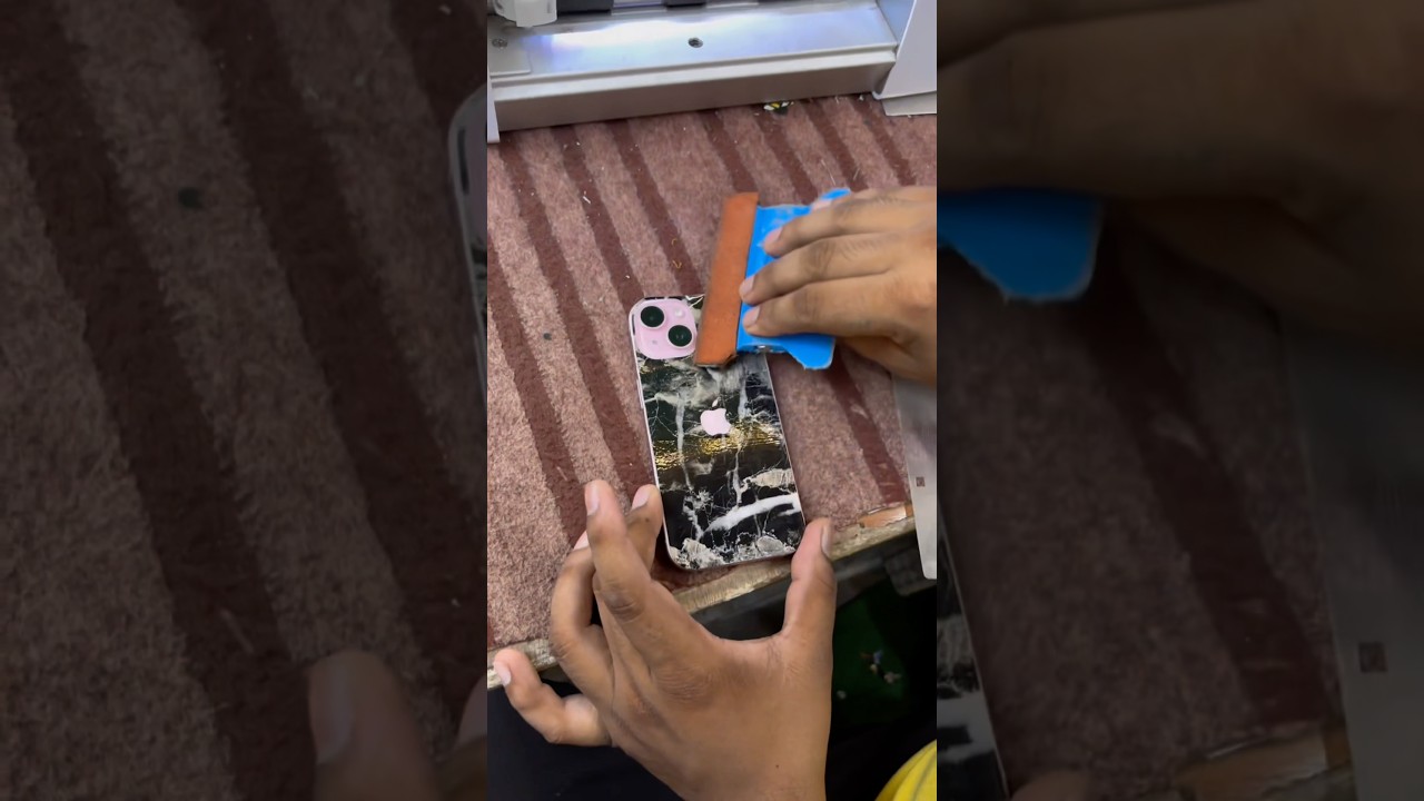 Iphone 15 back skin wrapping😱 #shorts #ytshorts #mobileskin #wrapping #iphone15