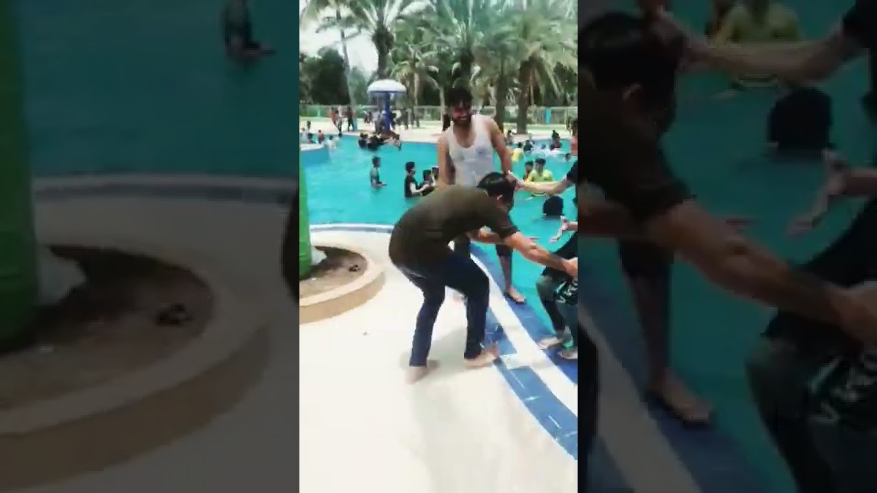 WWE move in water park roman reigns spear