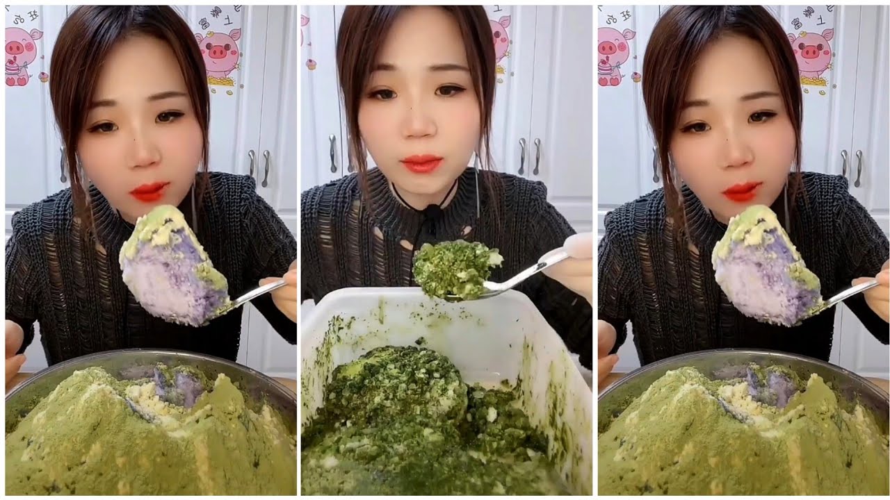 ASMR ICE EATING | MATCHA & MILK POWDER | RELAX VIDEO