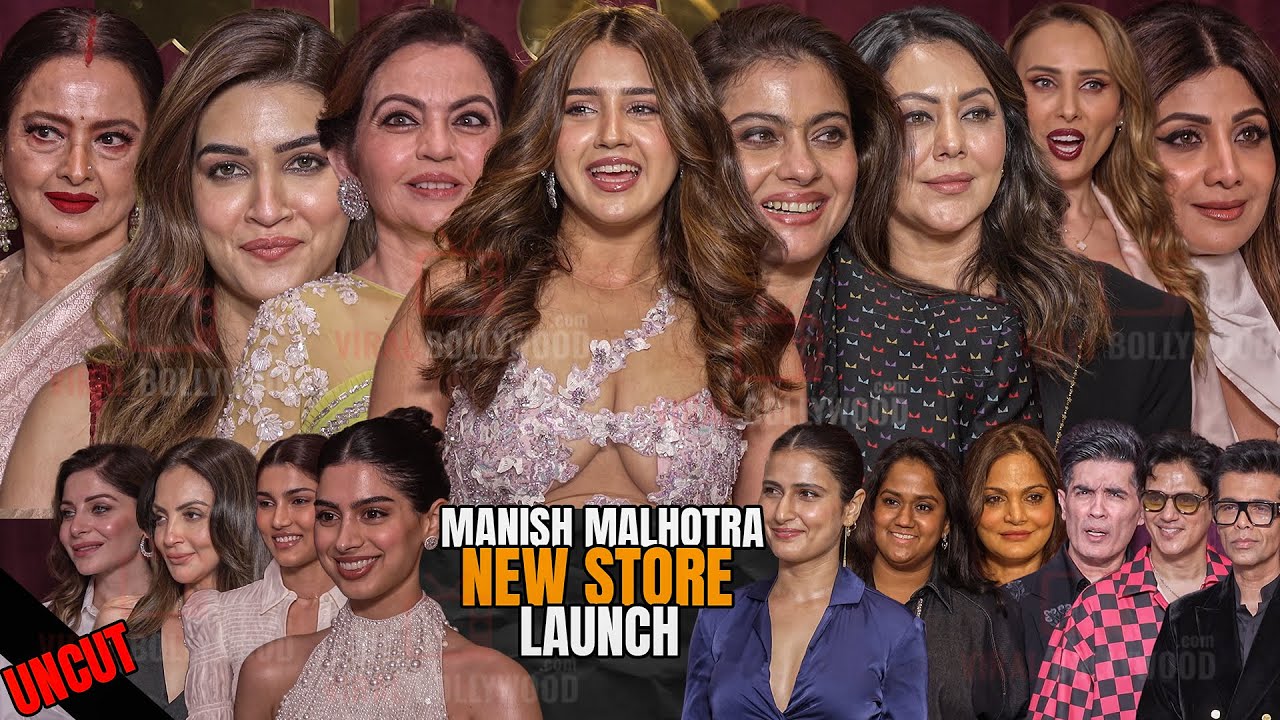 UNCUT - Manish Malhotra Star studded New Store Launch | Kajol, Kriti, Nita Ambani, Gauri Khan
