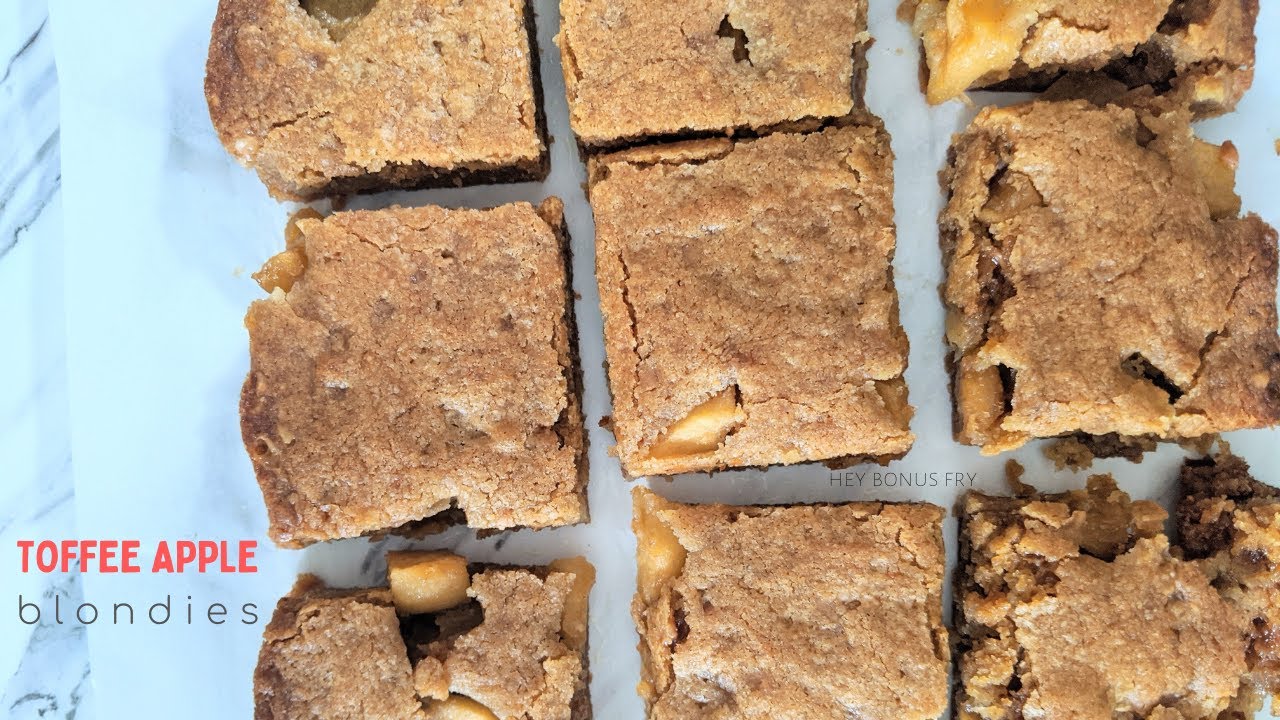 Toffee Apple Blondie | RECIPE | ASMR - no music