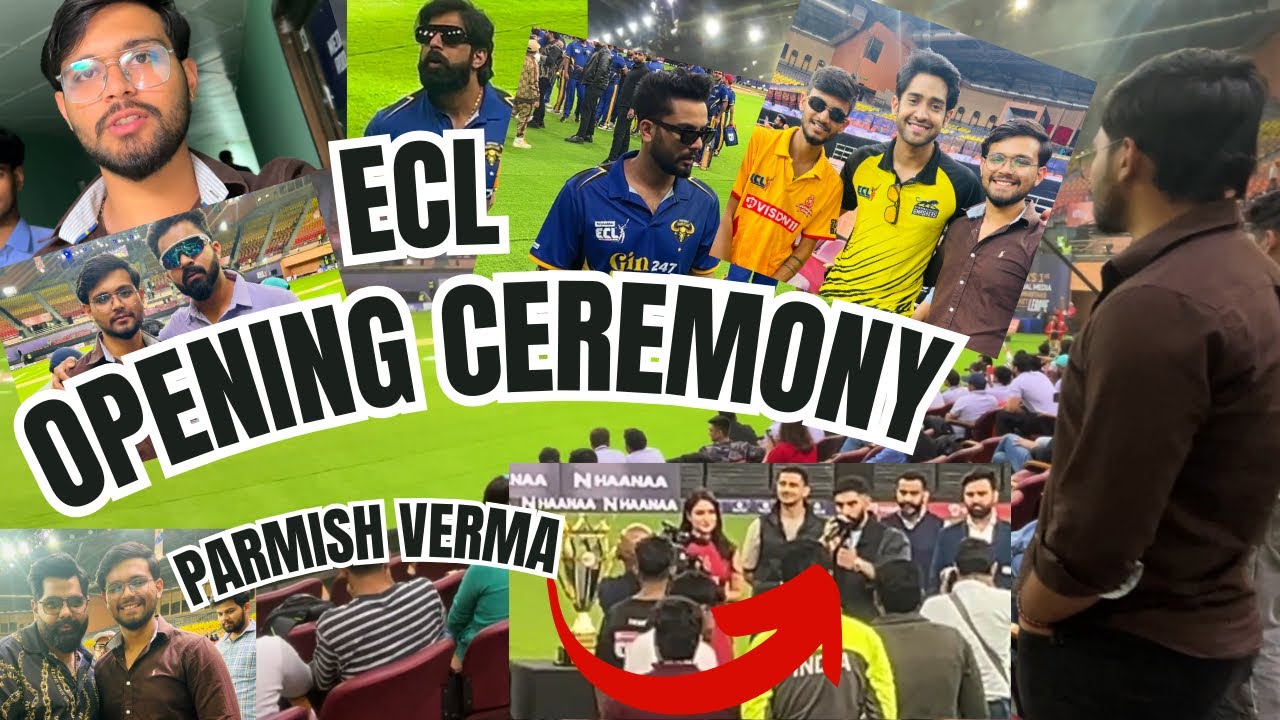 PARMISH VERMA AT ECL OPENING CEREMONY 🔥 | MET HARYANVI HUNTERS SQUAD | JANAK BHARDWAJ VLOGS | 2025