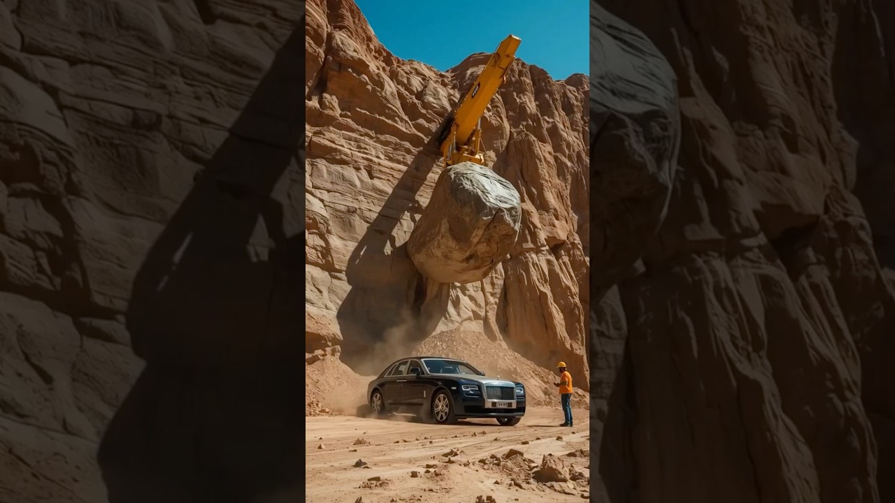EPIC! Rolls Royce Drop Test | Can It Survive a Massive Rock?  #carcrash #automotive #durabilitytest