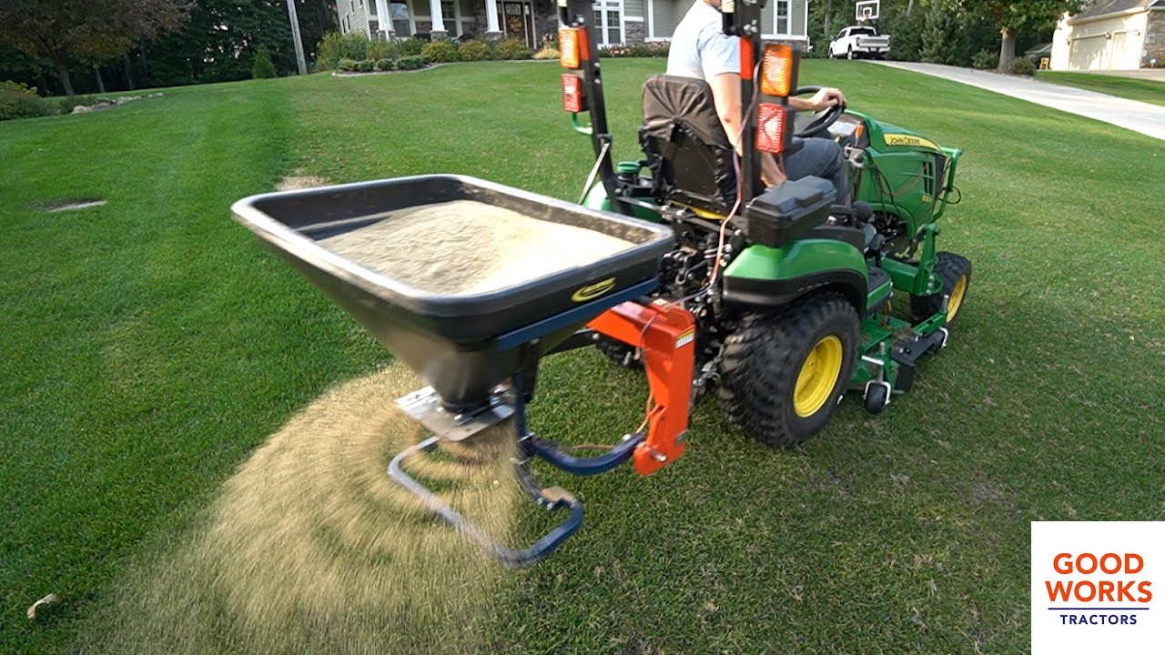 OVERSEED, FERTILIZE, AMMEND: JOHN DEERE 1025R TRACTOR 👨‍🌾🚜