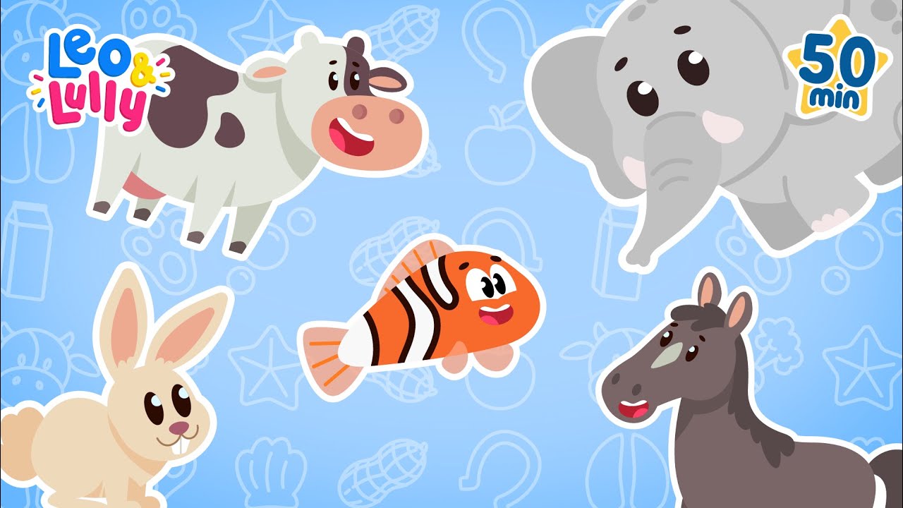 O MELHOR VÍDEO PARA APRENDER OS ANIMAIS | 1 HORA DE VÍDEOS DE BICHOS | COMBO DOS BICHOS |LEO E LULLY