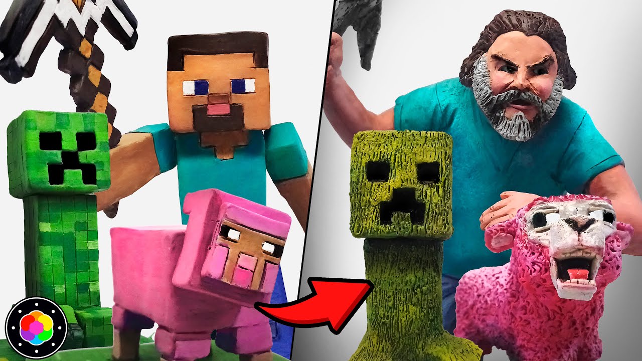 STEVE vs STEVE de Plastilina! ¿Quién Gana?🔥Creando A MINECRAFT MOVIE! (Oveja, Creeper) | PlastiVerse