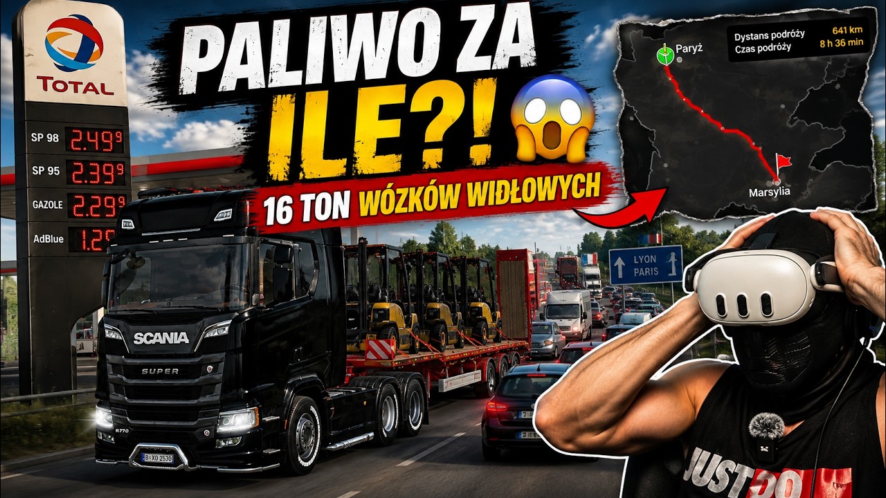 SCANIA, KORKI, DROGIE PALIWO i 16 TON ŁADUNKU! | ETS2 France DLC #ets2 #gaming #vr #pov #fyp #funny