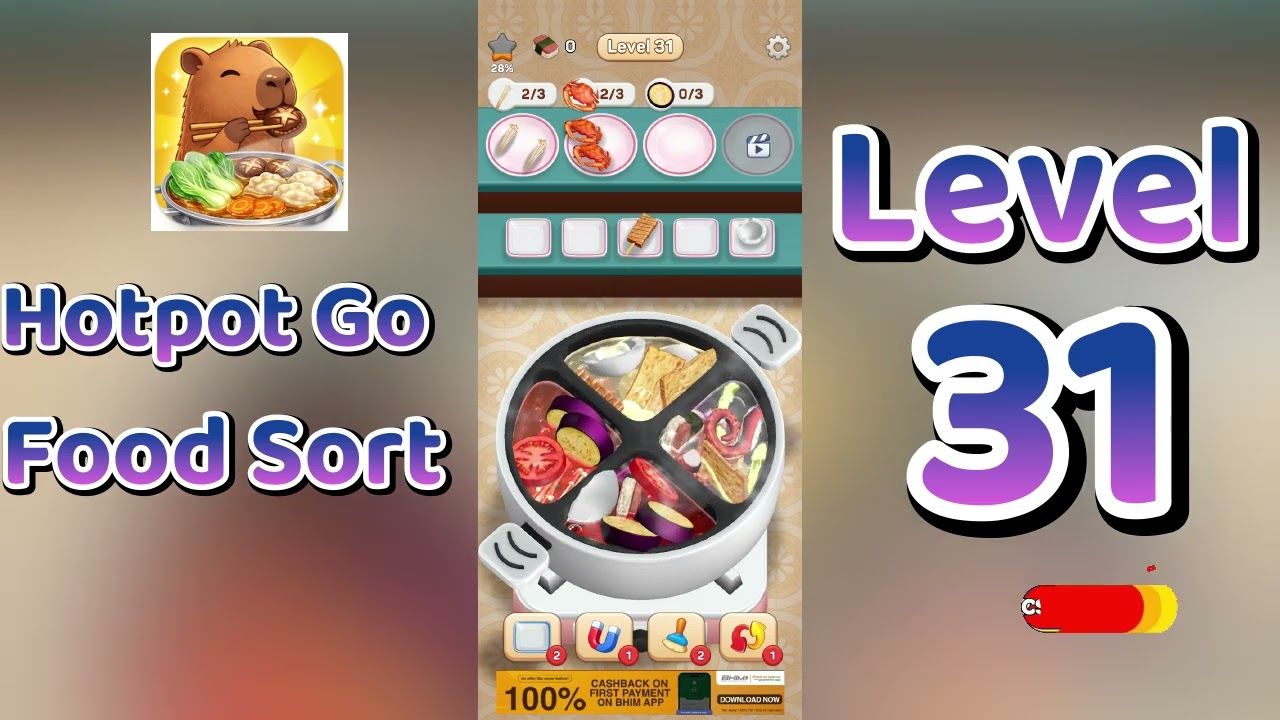 Hotpot Go Food Sort Level 31  Walkthrough 🍲🧩 | Food Sorting Puzzle Solution | Go Answer