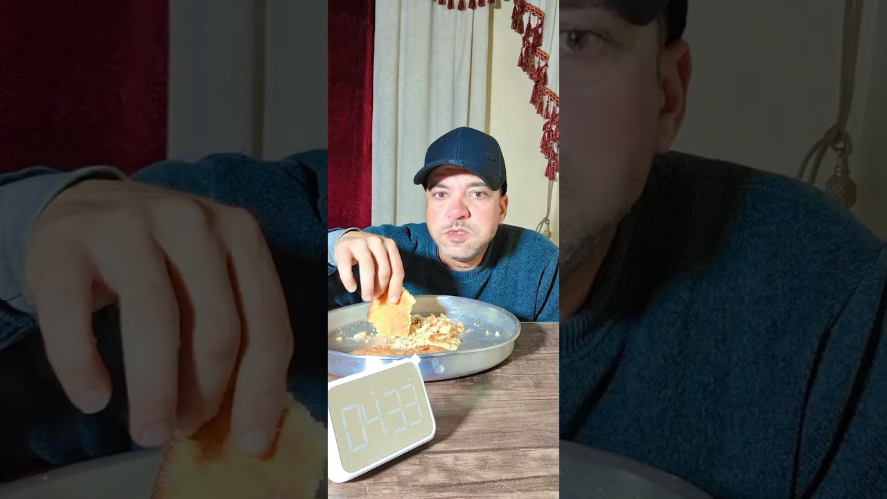 تحدى أكل صنية بسبوسة#أكل #food#تحديات#اكسبلور
