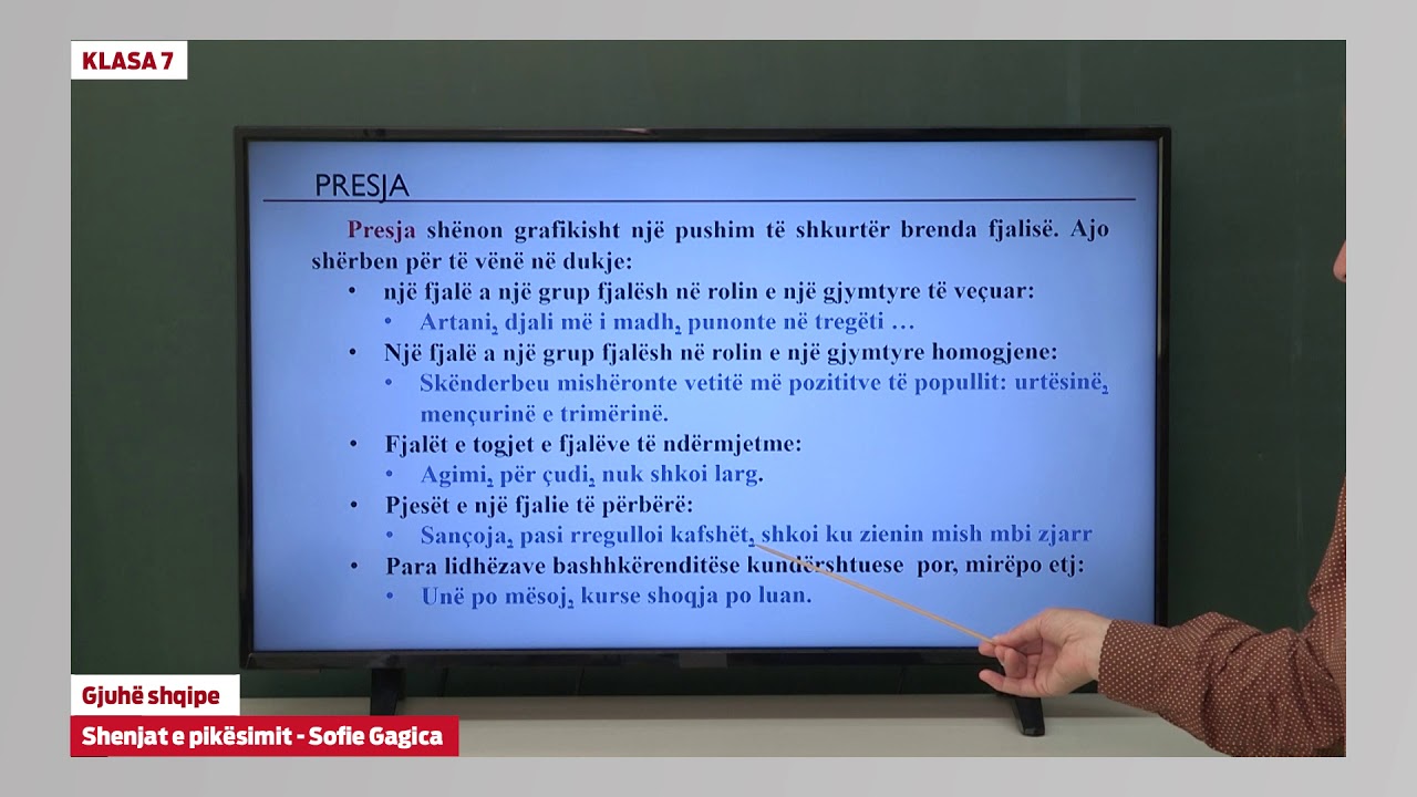 e Mesimi Klasa 7 - 7144 Gjuhë Shqipe - Shenjat e pikësimit