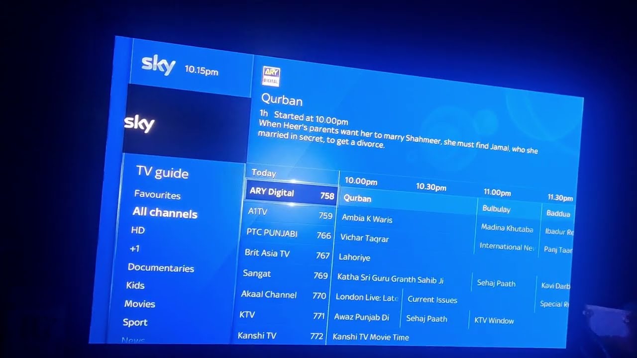 Sky Ireland EPG TV Guide 31/01/2022