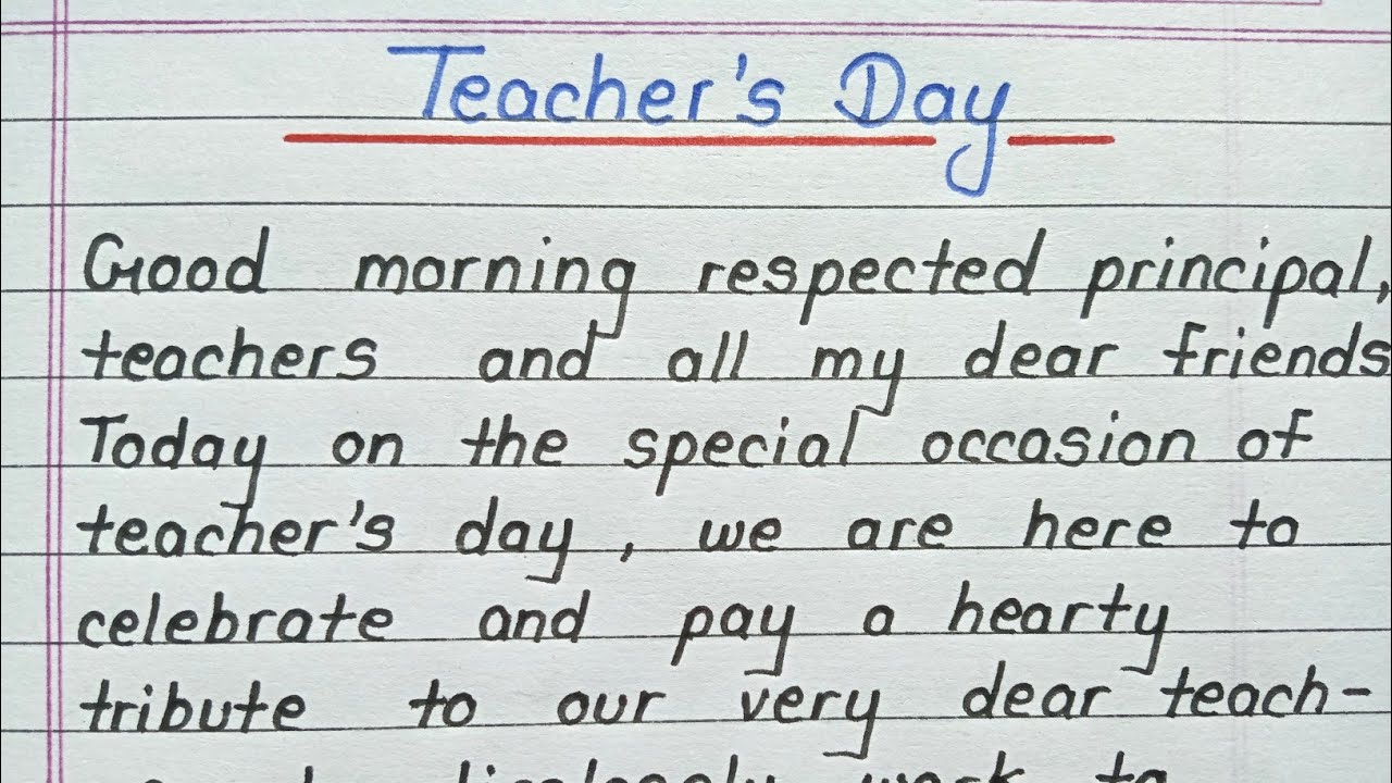 English speech on Teachers day 2021