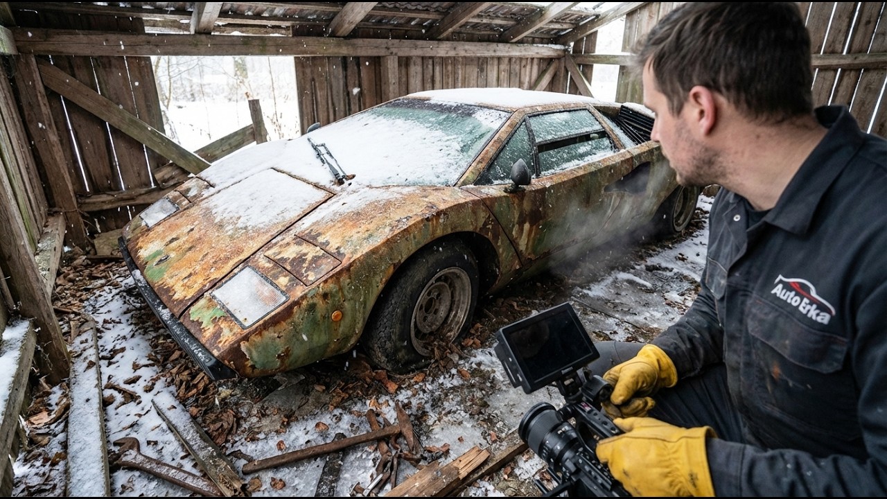 Lamborghini Countach LP400 ‘Periscopio’ Restoration (Snowy Abandoned Shed Find)