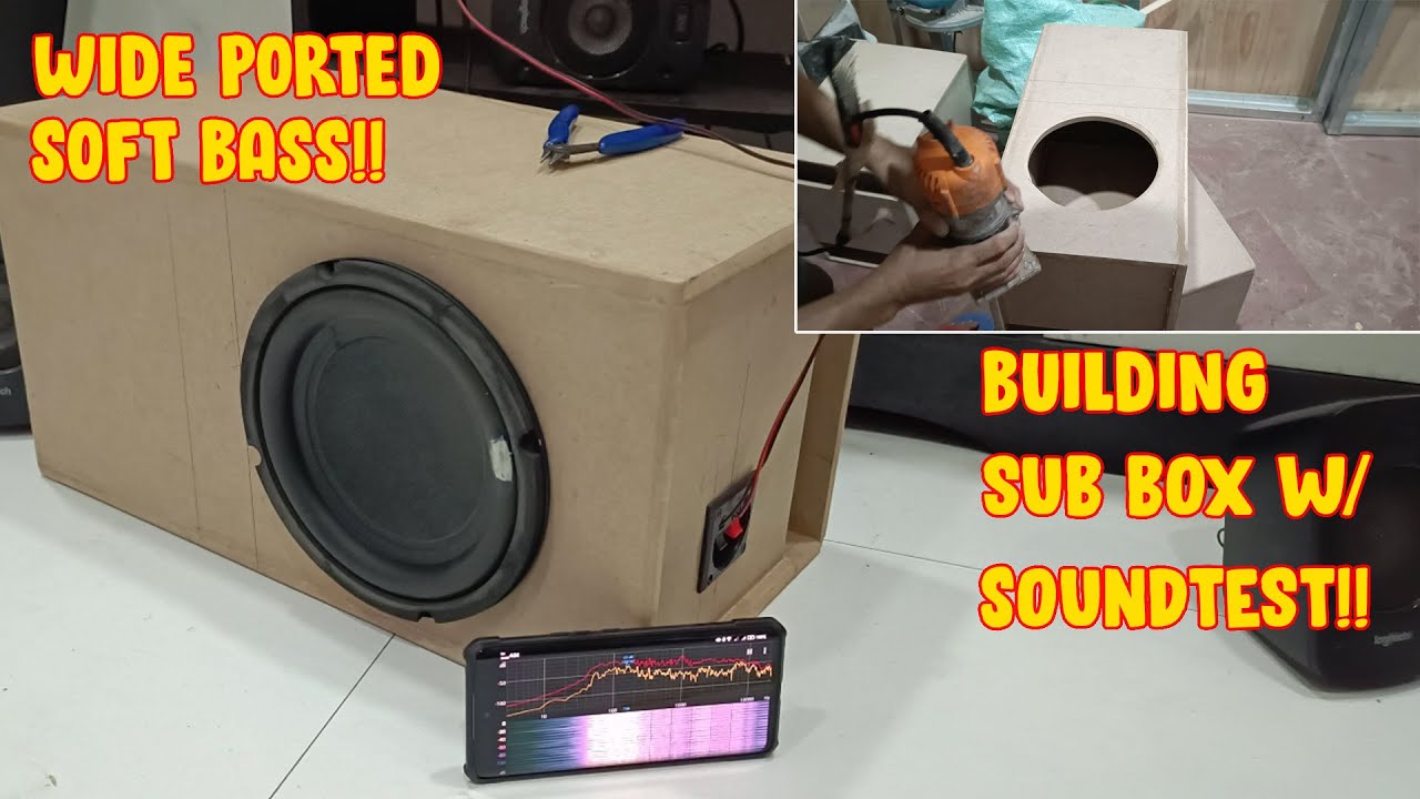 Building Wide Ported Subwoofer Box for the Tosunra D8 Speaker with Sound Test