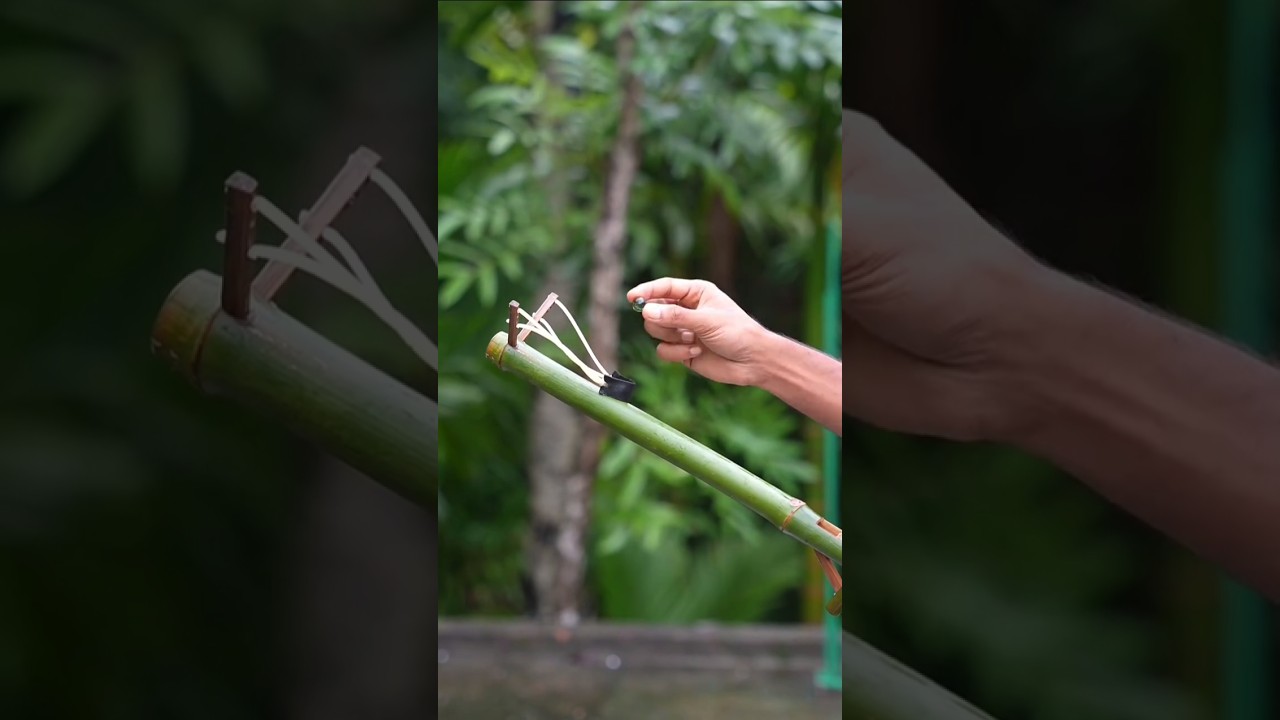 Slingshot with glass marbles🎯😱😱😱 #shorts #glassmarbles #slingshot