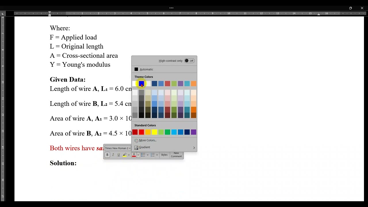 Mechanical Properties of Solids (Problem 3)
