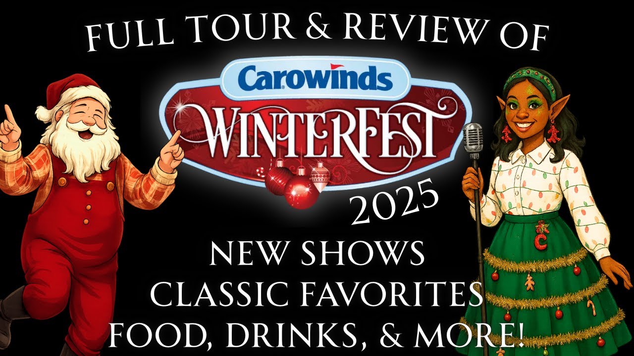 Зимний фестиваль в парке Carowinds 2025: полный обзор и экскурсия по парку | Шоу, световые инстал...