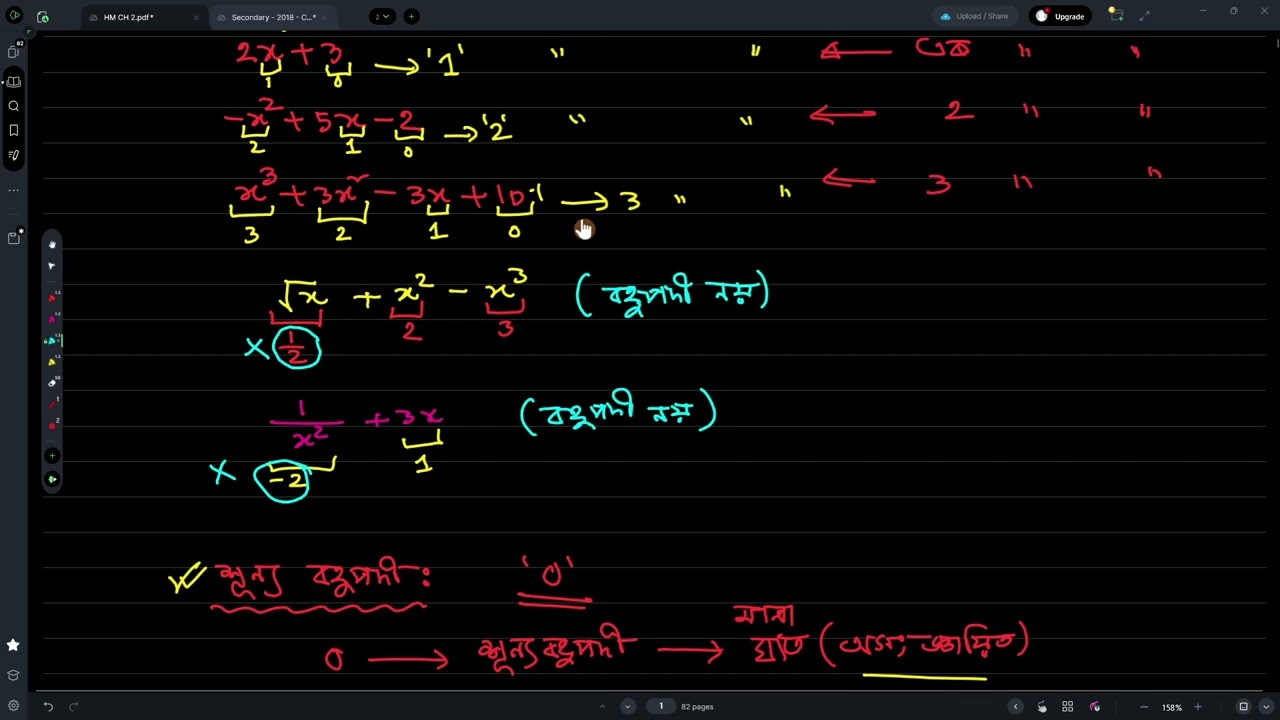 SSC | Higher Math | বহুপদী | Lecture 001