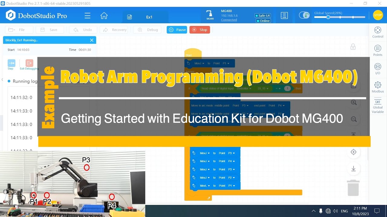 Robot Arm Programming (Dobot MG400) Ep1 Getting Started with Education Kit for Dobot MG400