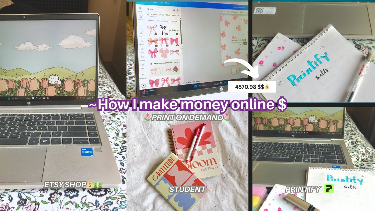 How I make money online as student🌷with @Printify  | Print on demand Earn money with Canva + 0 skill