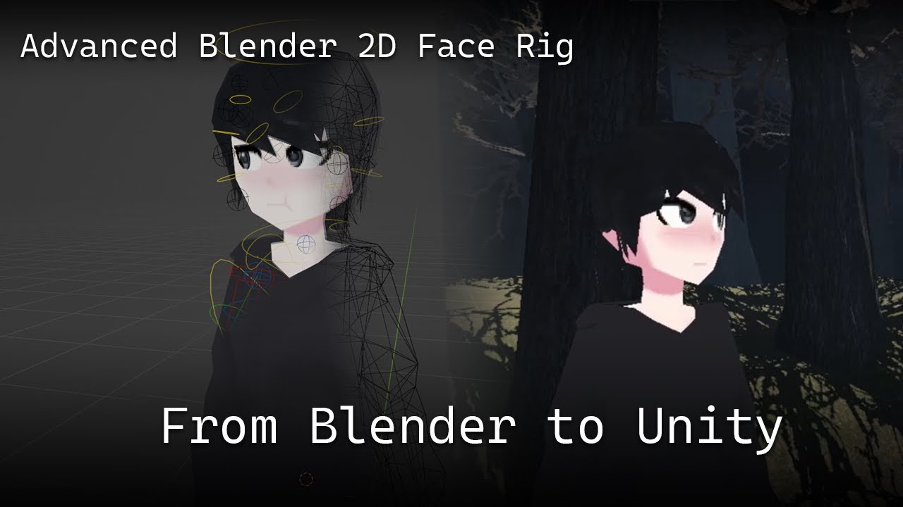 Advanced Blender 2D Face rig implemented in Unity