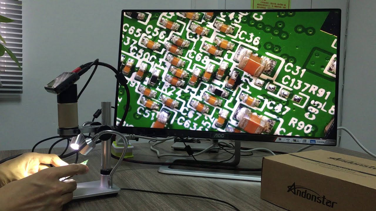 Andonstar ADSM201 HDMI Digital microscope for smart phone iphone PCB repair soldering QFN SMD SMT