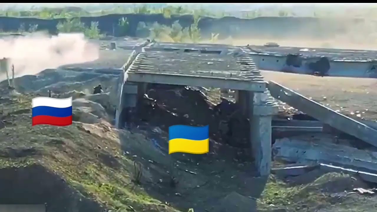 close combat near the bridge in Pisky village. Russia - Ukraine