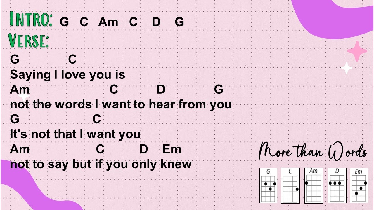 More than Words - Extreme (Ukulele Play Along)