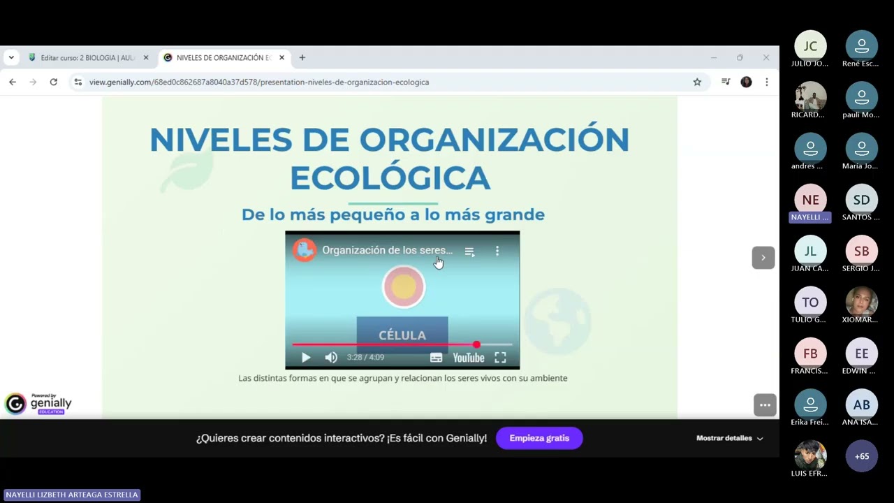 UNIDAD 1: NIVELES DE ORGANIZACIÓN