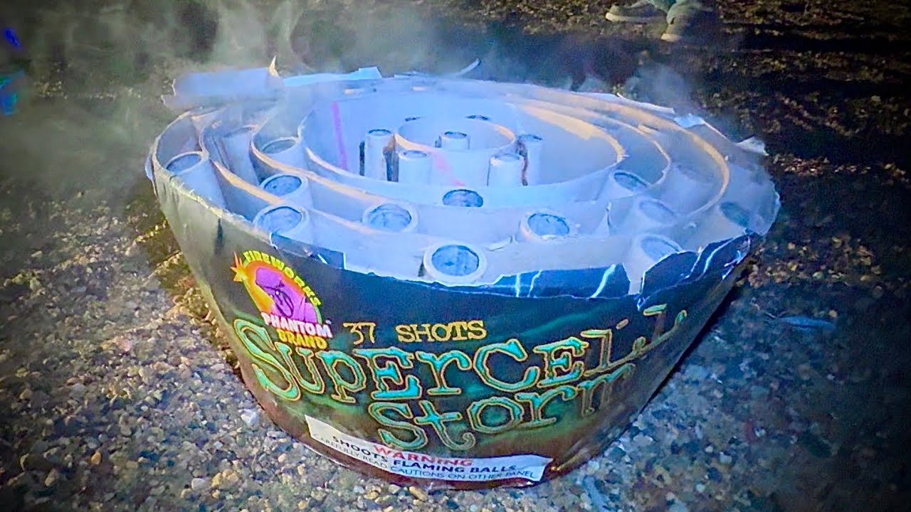 SUPERCELL STORM FIREWORK WITH ROTATING SHELL EFFECTS!