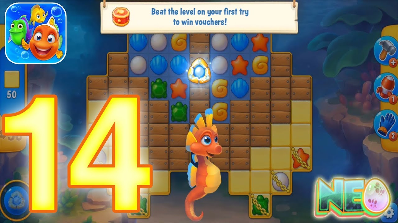 Fishdom: Gameplay Walkthrough Part 14 - Level 32 - 33 Completed (iOS, Android)