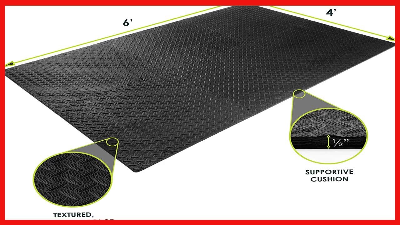 ProsourceFit Puzzle Exercise Mat &frac12;&rdquo;, EVA Foam Interlocking Tiles Protective Flooring