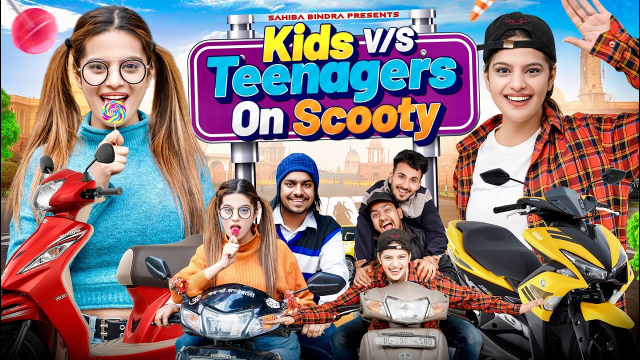 Kids vs Teenagers on Scooty || Sahiba Bindra