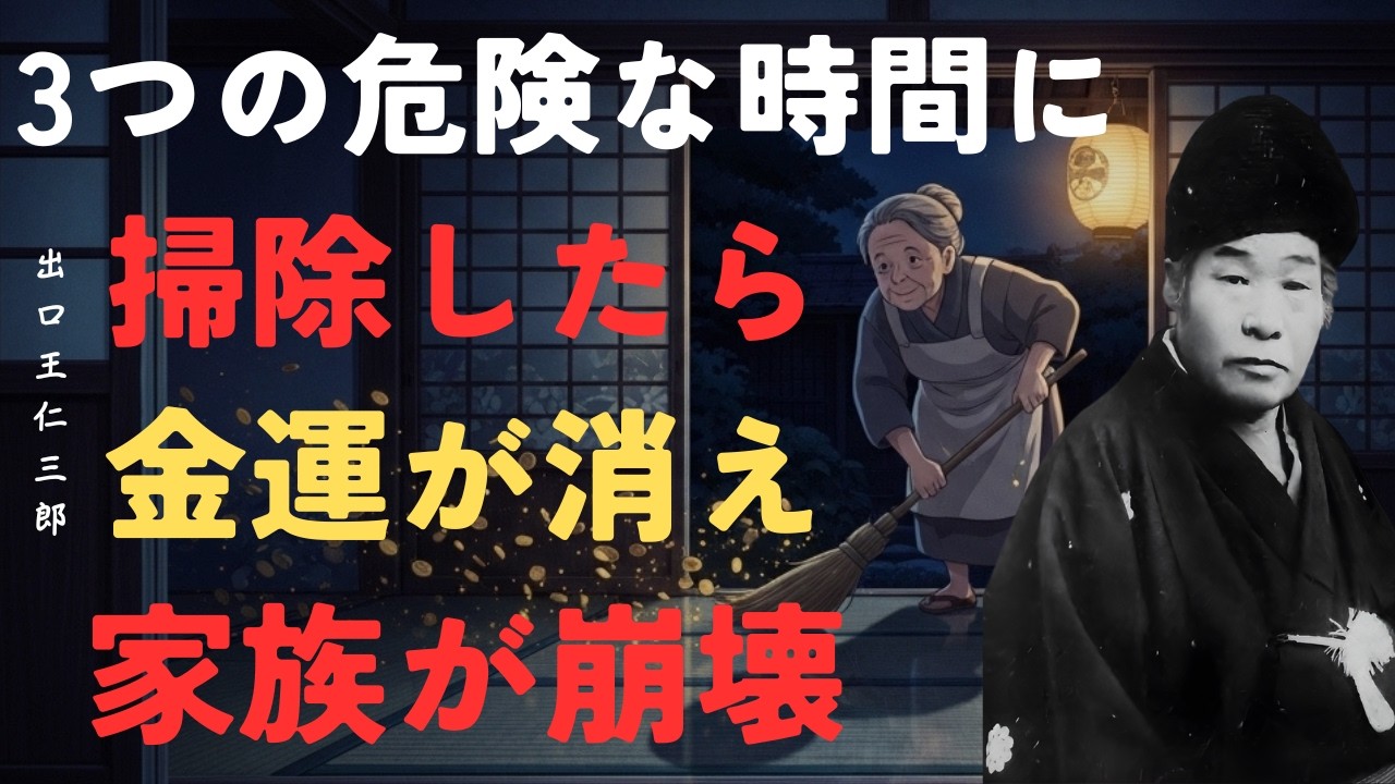 【警告】この3つの危険な時間帯に掃除をするとお金が逃げていく｜破産して全てを失う｜出口王仁三郎「朗読」「哲理」「名言」「掃除 禁忌」