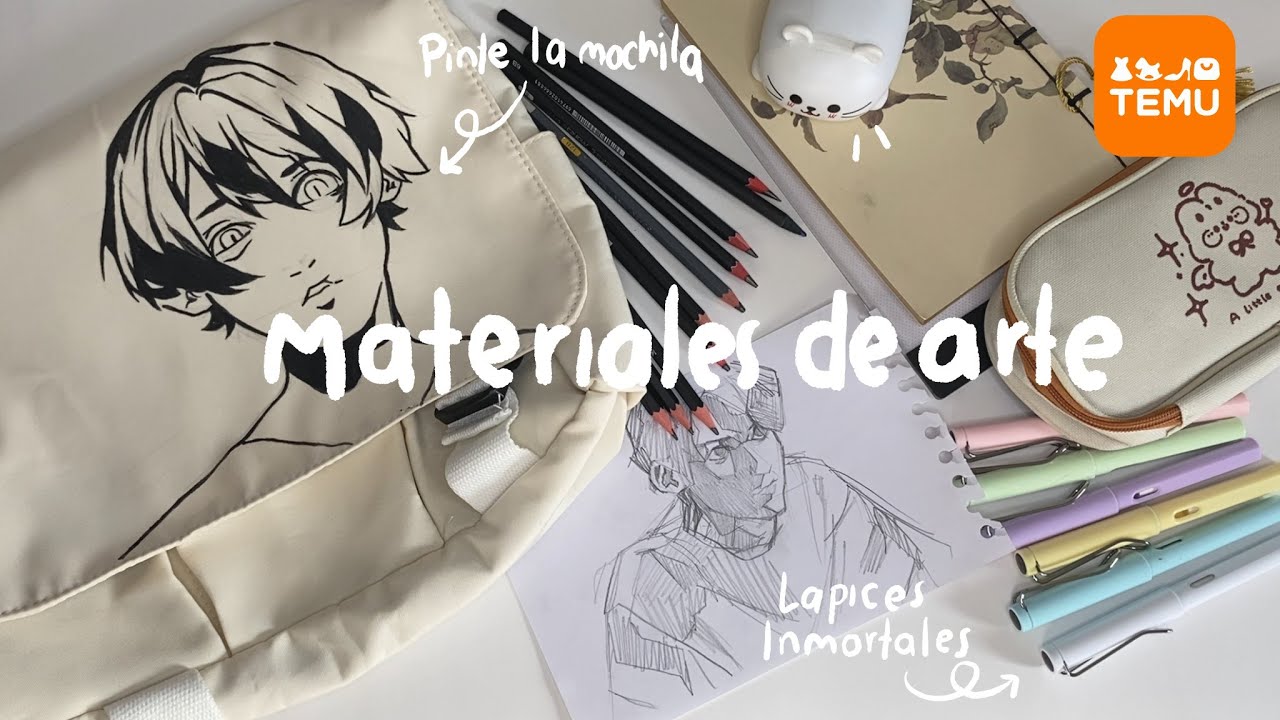 🌸 Materiales de Arte • Temu • Lapices Inmortales • Pintando Mochila 🌸