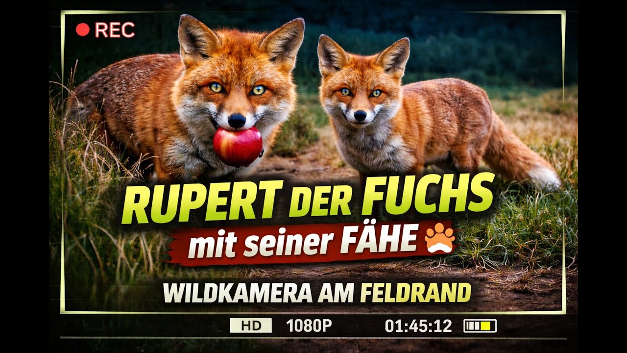 Rupert der Fuchs mit seiner Fähe | Wildkamera am Feldrand 🦊