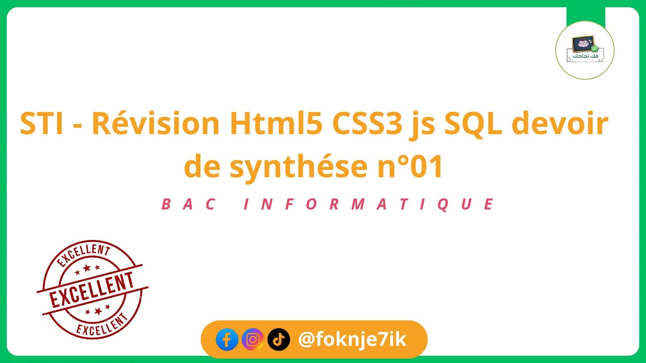 Révision hmtl CSS JS SQL devoir de synthèse 1