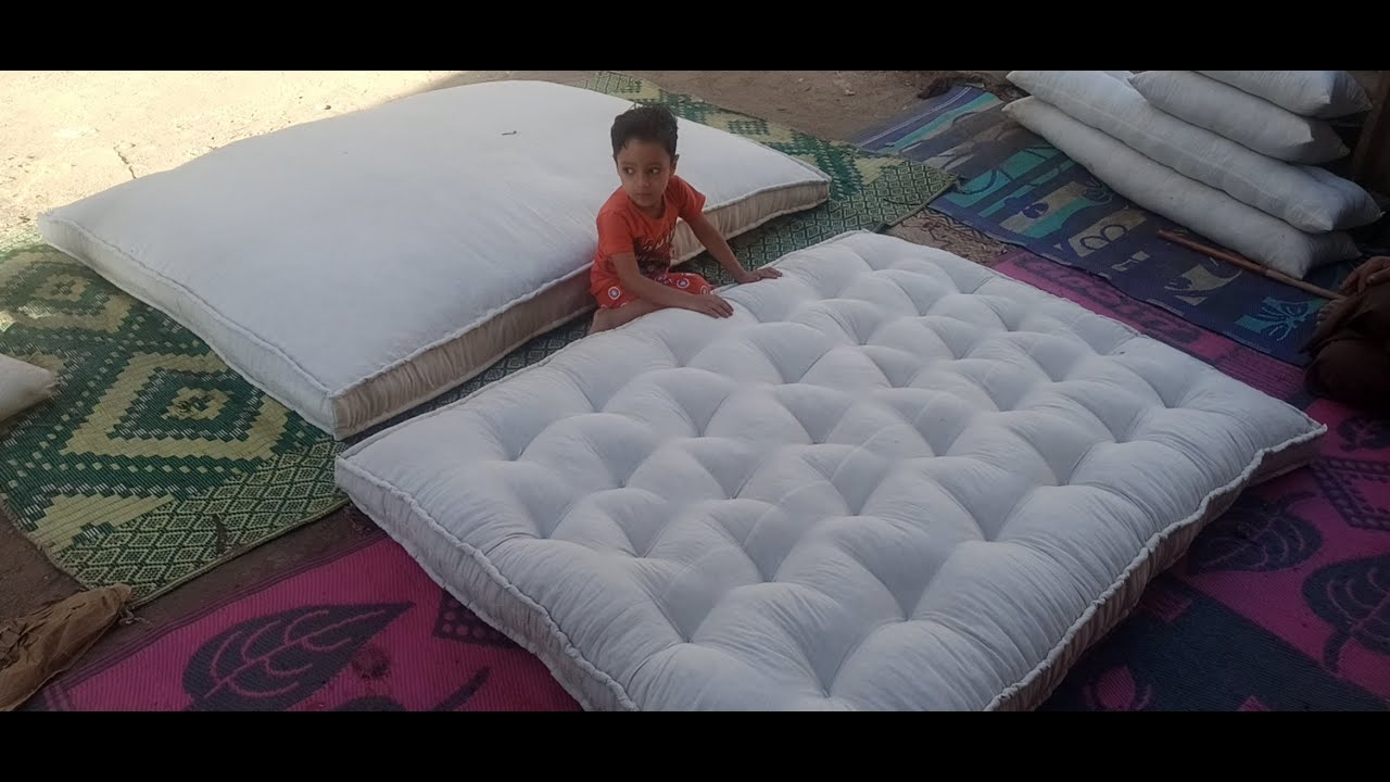 تنجيد المراتب القطن مع ابو سما وتحدي الصعب في الشغل والنتيجه كانت تعب قوي