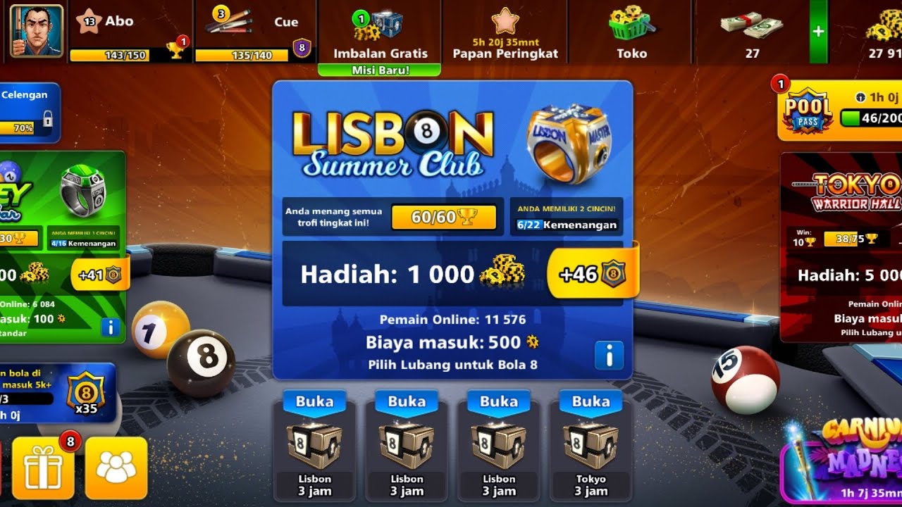 Pemula mencoba peruntungan main di Lisbon Summer Club, dikasi menang sama penantangnya - Pool Online