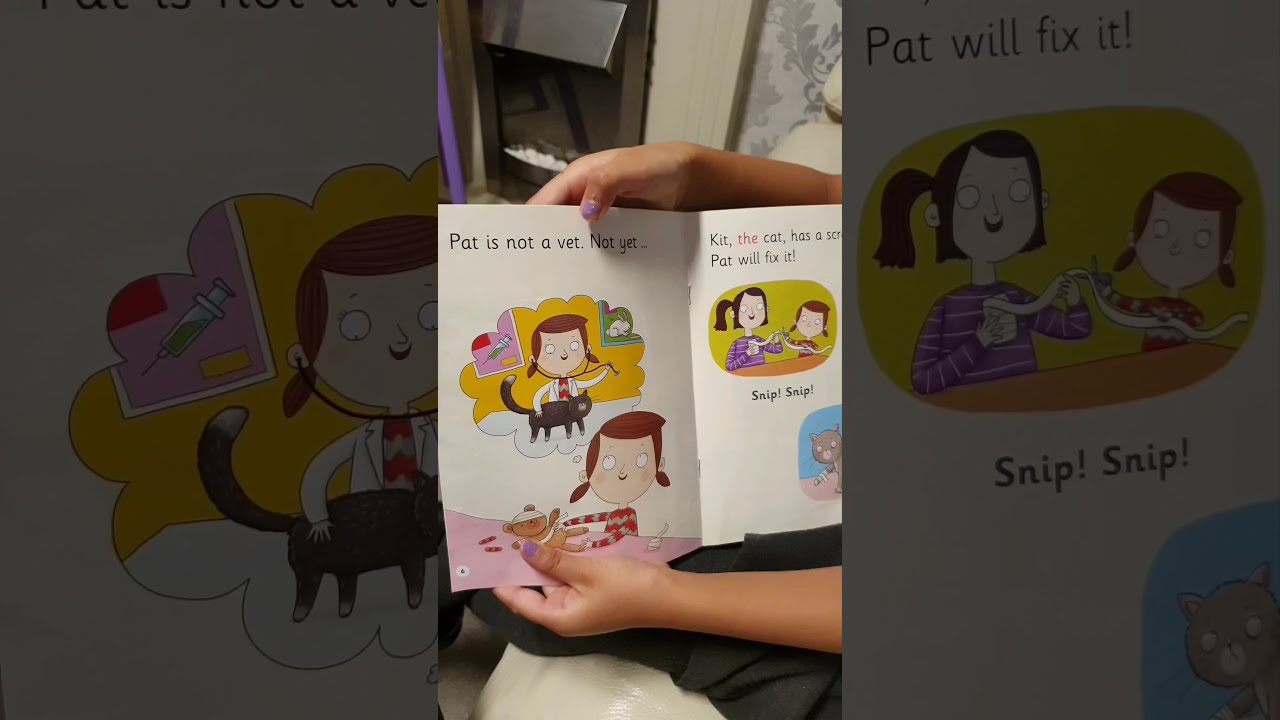 Reading story book: pat, the vet set 1, book 2