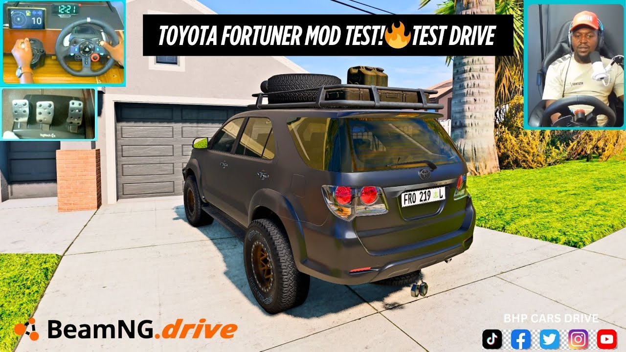 Тестирование Toyota Fortuner Mod в BeamNG с Logitech G29 | Реалистичная физика вождения внедорожника