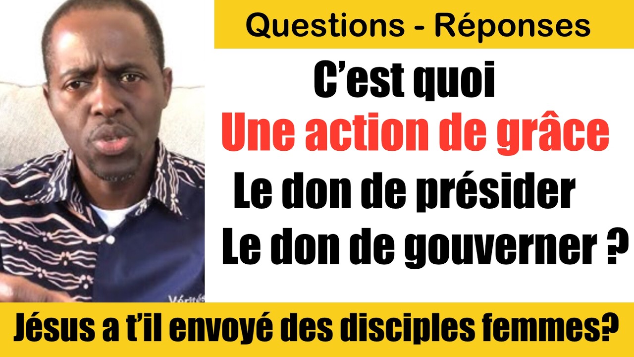 C’est quoi une action de grâce? Jésus a t’il envoyé des disciples femmes? Fr Armando