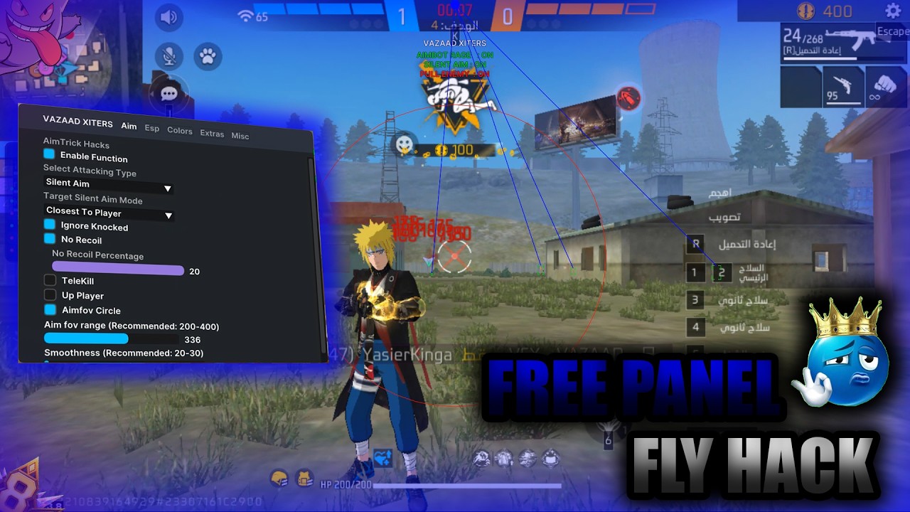 FREE FIRE PC PANEL OB52 UPDATED💻 PULL ENEMY 🎯 FAST FIRE | SPEED | DOWN |100% ANTIBAN✅| VAZAAD XITERS