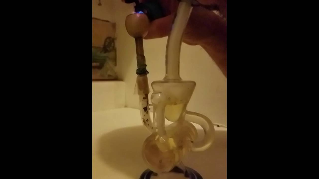 Oil Rig Recycler. Slow motion bong hit.