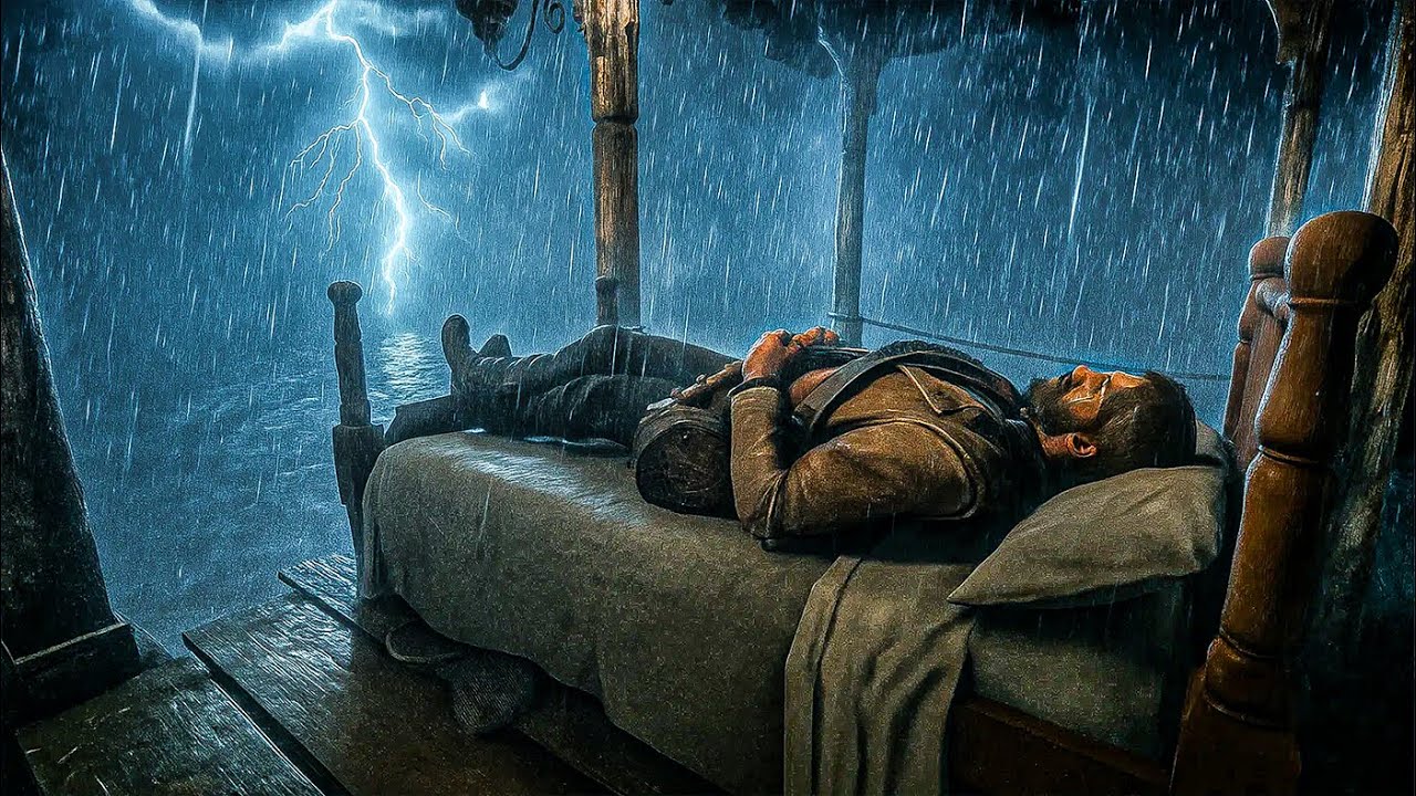Sleeping on a Cozy Porch Bed During Night Time Thunderstorm | RDR2 ASMR