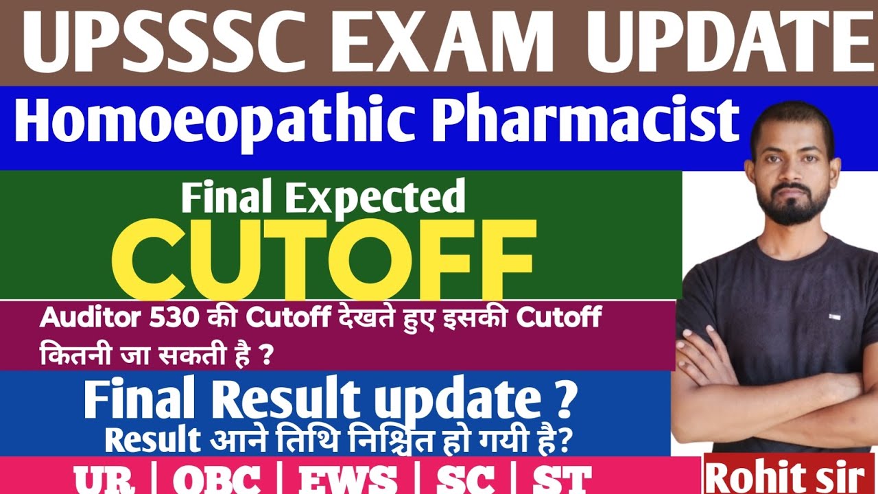 upsssc homoeopathic Pharmacist final result|final Expected Cutoff||final result update|upsssc update