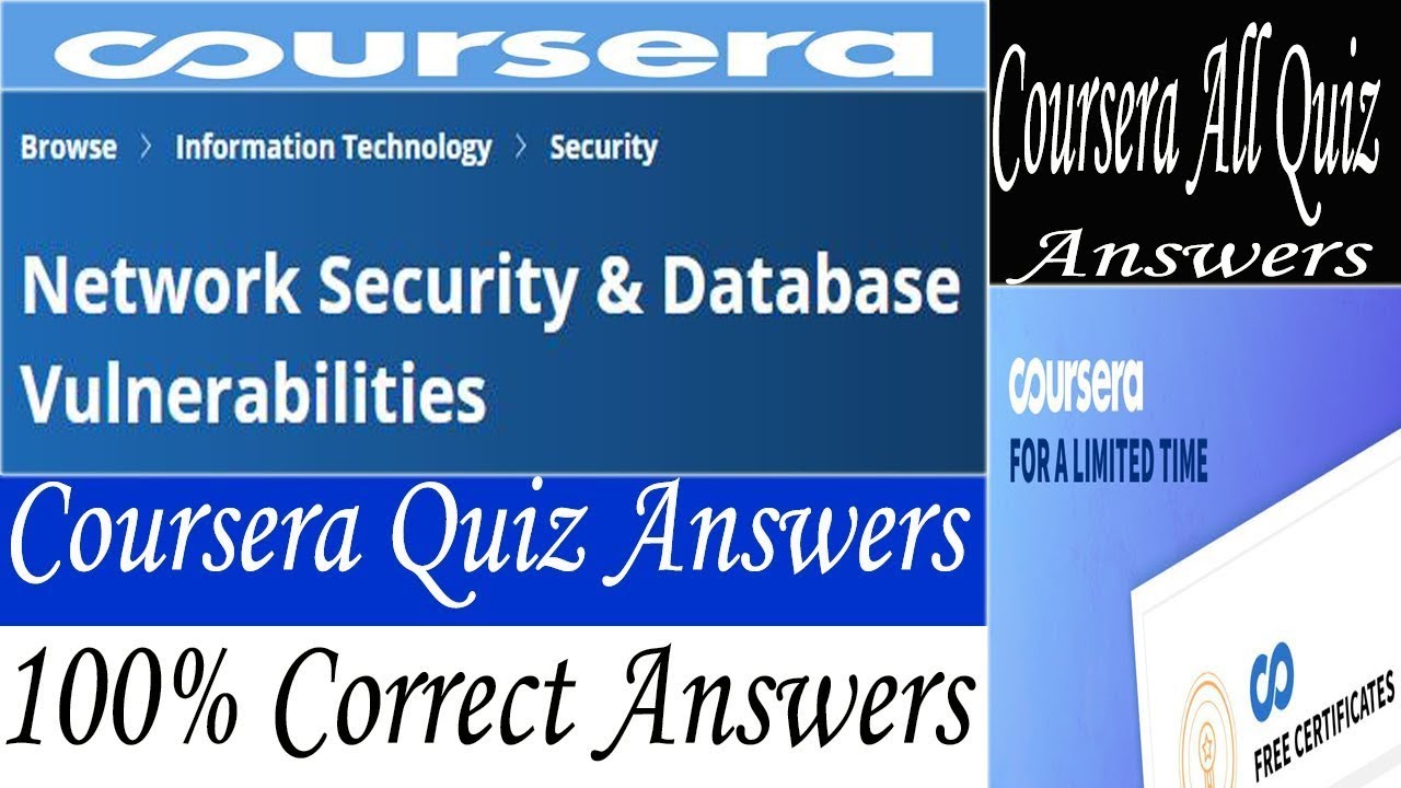 Network Security & Database Vulnerabilities Coursera Quiz Answers, Week (1-4) All Quiz Answers, IBM
