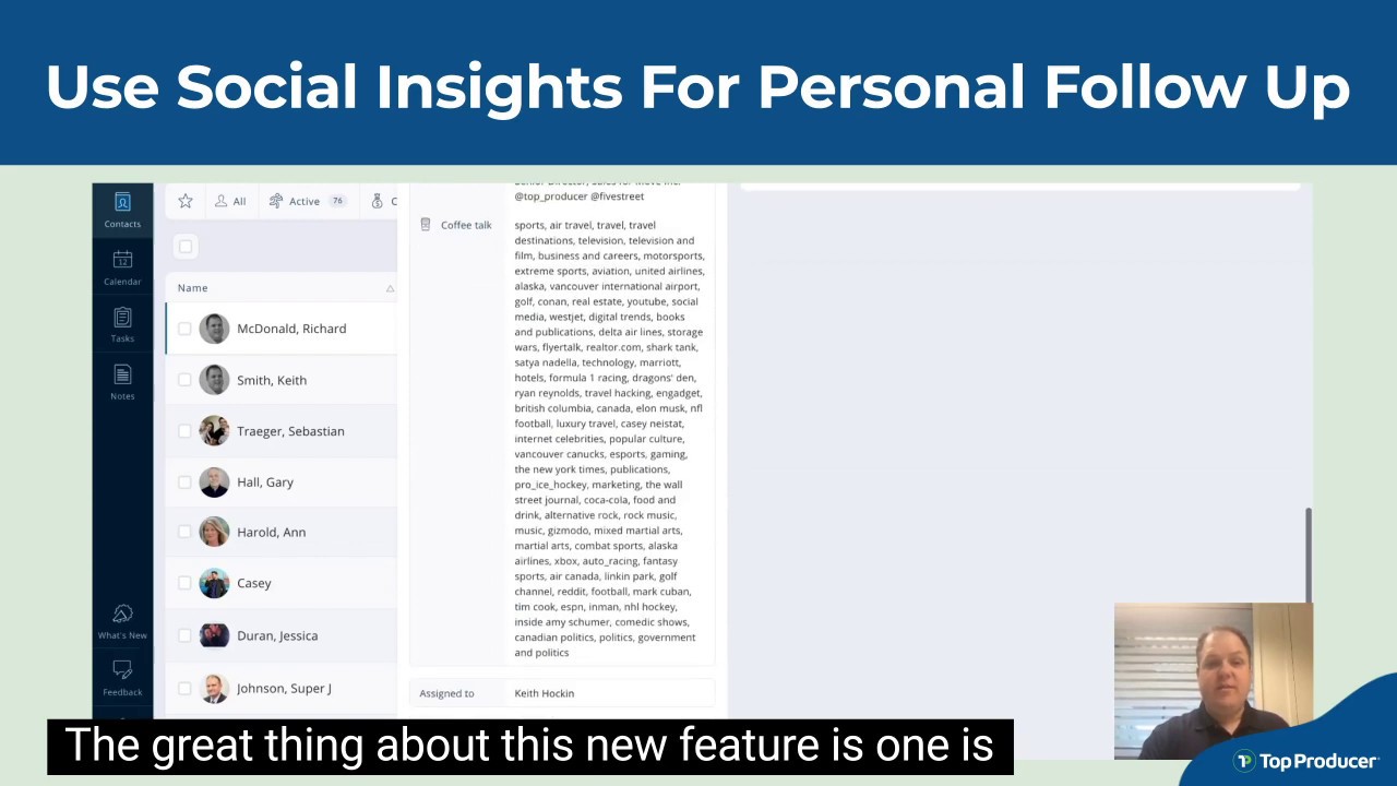 Use Social Insights in Top Producer® X for personal follow-up